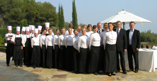 Waiters and chefs in Provence