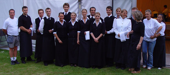Waiters for a summer dinner in 2007