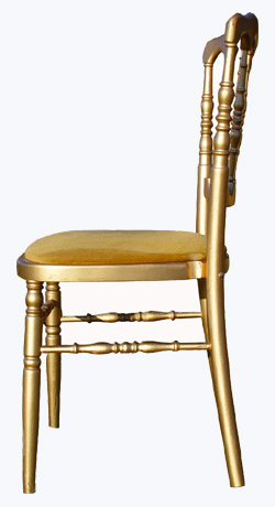 185-0230 Gold chair Diane, golden padded seat