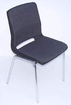 Black chair with padded seat and back