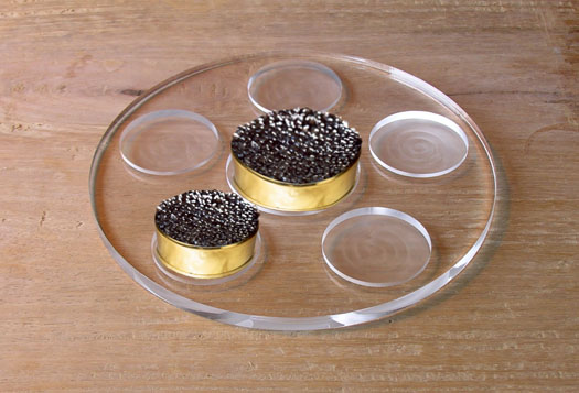 Caviar plate in acrylic - Diameter 18cm