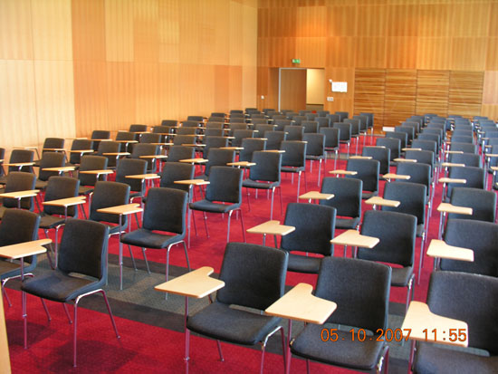Conference chairs with writing desk