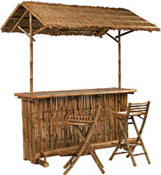 185-875071 Bamboo bar with 2 chairs - height bar top 1.03m
