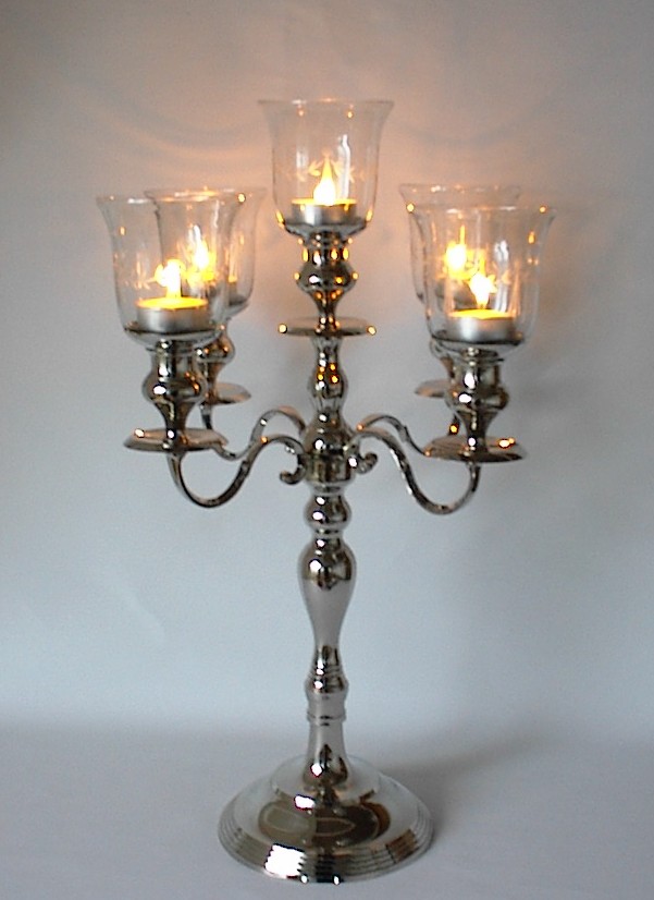 Glass top for five-branched candlestick