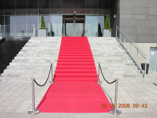 Red carpet in fire-resistant material