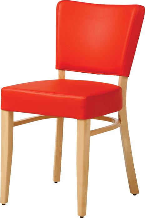 185-02101 Rød stol med rødt "læder"-sæde