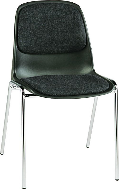 Black chair Bertram with padded seat and back