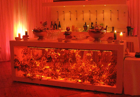 Bar with LED-lights