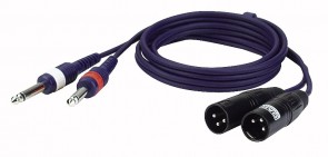 Kabel XLR ha > 2 jack mono 1,5m