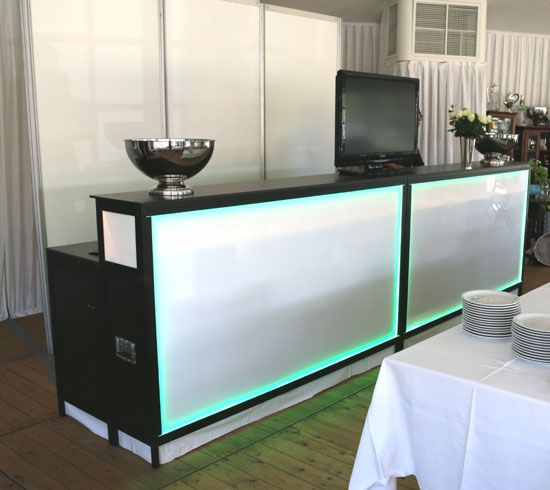 Bar luxus with LED lighting - color choice and color changes