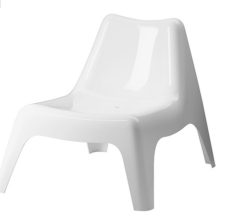 185-033589 Low chair white plastic