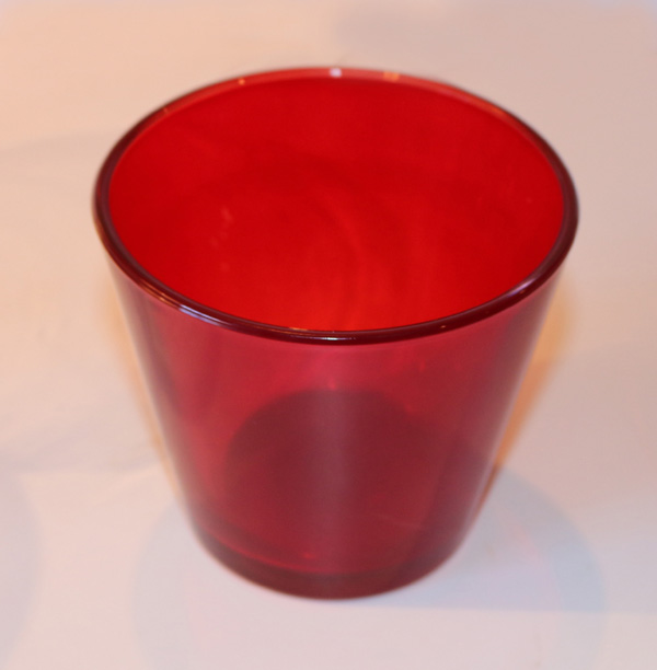 Glass Bowl RED H:9cm -Bottom Ø7cm - Top Ø10cm