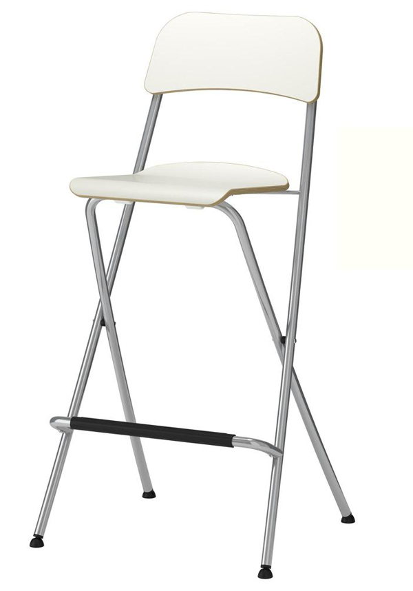 185-0235 Barchair White wood / steel - seat height 74 cm. Back 34 cm - total height 108 cm